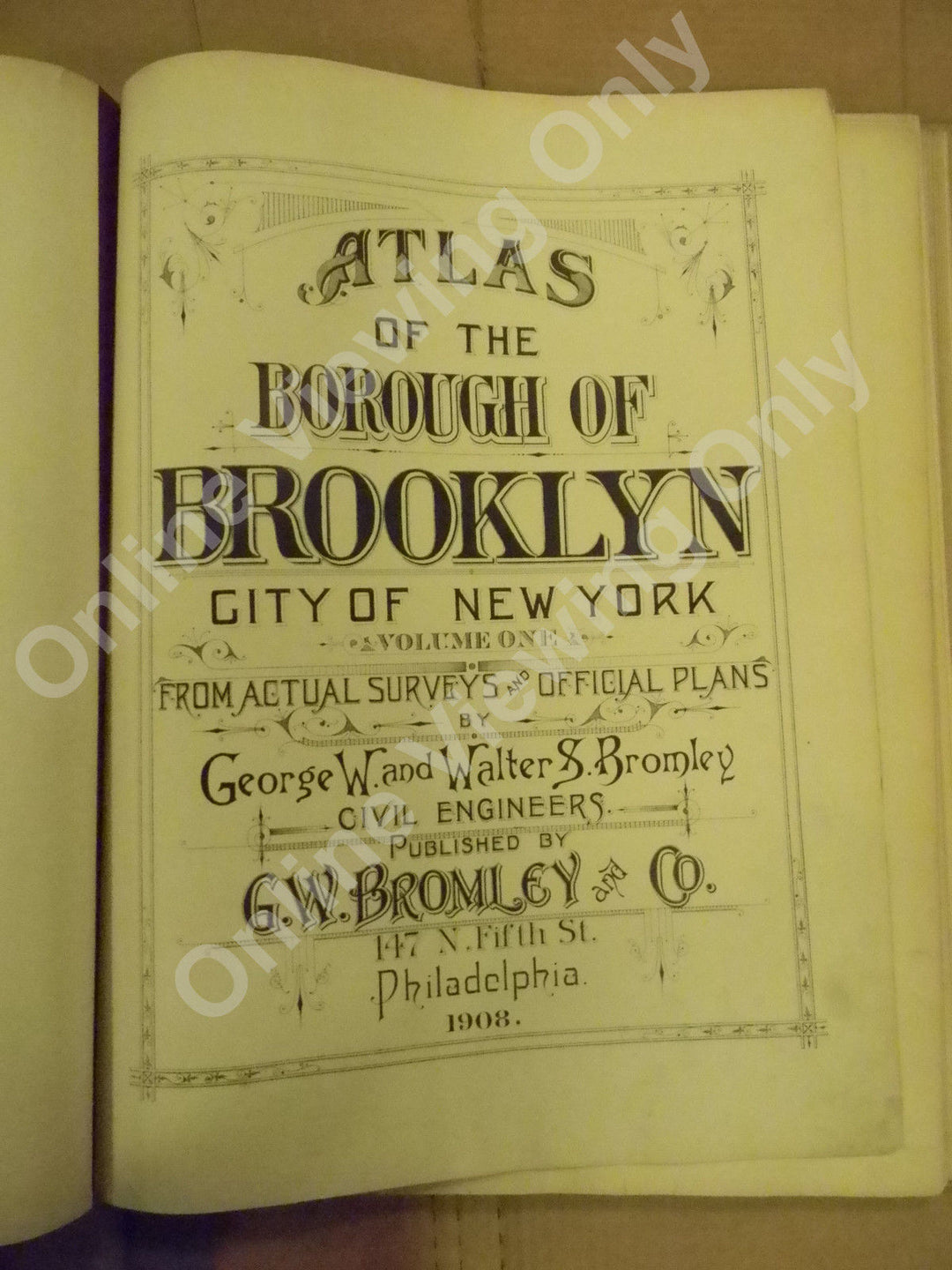Map of Brooklyn Rare 1908 Antique 22.5" x 32" East New York Van Sinderin Blake + - Deal Changer