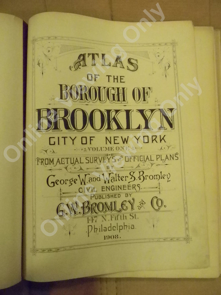 Brooklyn Map 1908 Vintage 22.5" x 32" Cozine Old Mill Rd Standley Vandalia Ave + - Deal Changer