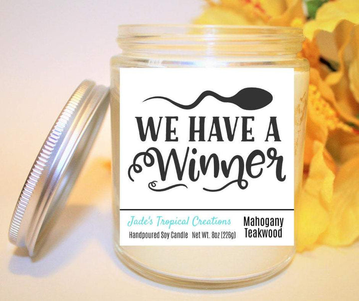 We Have A Winner Pregnancy Candle